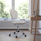 H--F-Wht-Gg Mid-Back Mesh Task Chair with Chrome Base