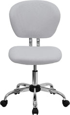 H--F-Wht-Gg Mid-Back Mesh Task Chair with Chrome Base