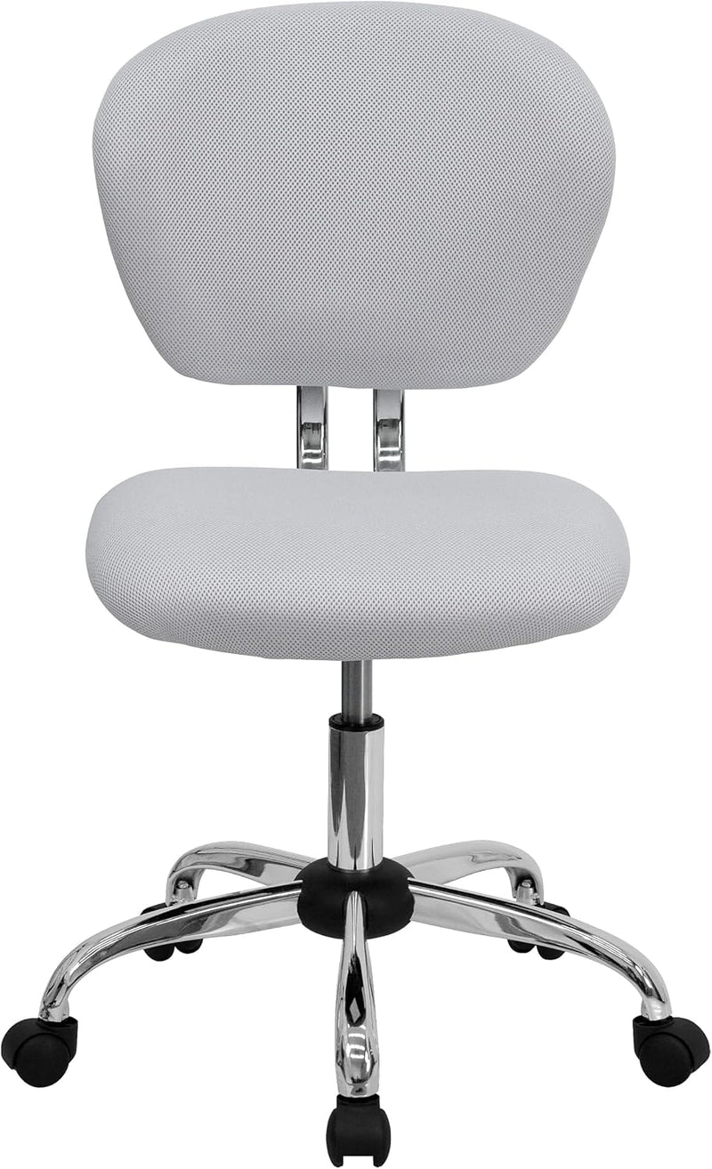 H--F-Wht-Gg Mid-Back Mesh Task Chair with Chrome Base