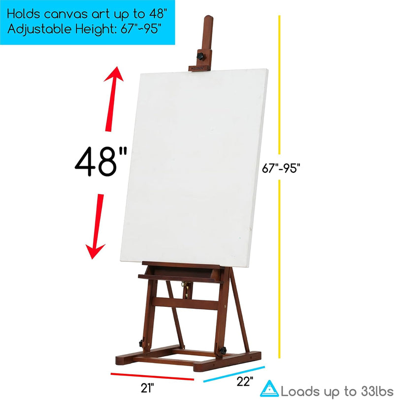 H-Frame Studio Easel Artist Floor with Large Storage