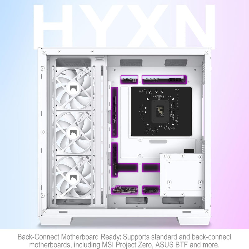 H1 Atx PC Case-Pre-Installed 7 Pwm Argb Fans