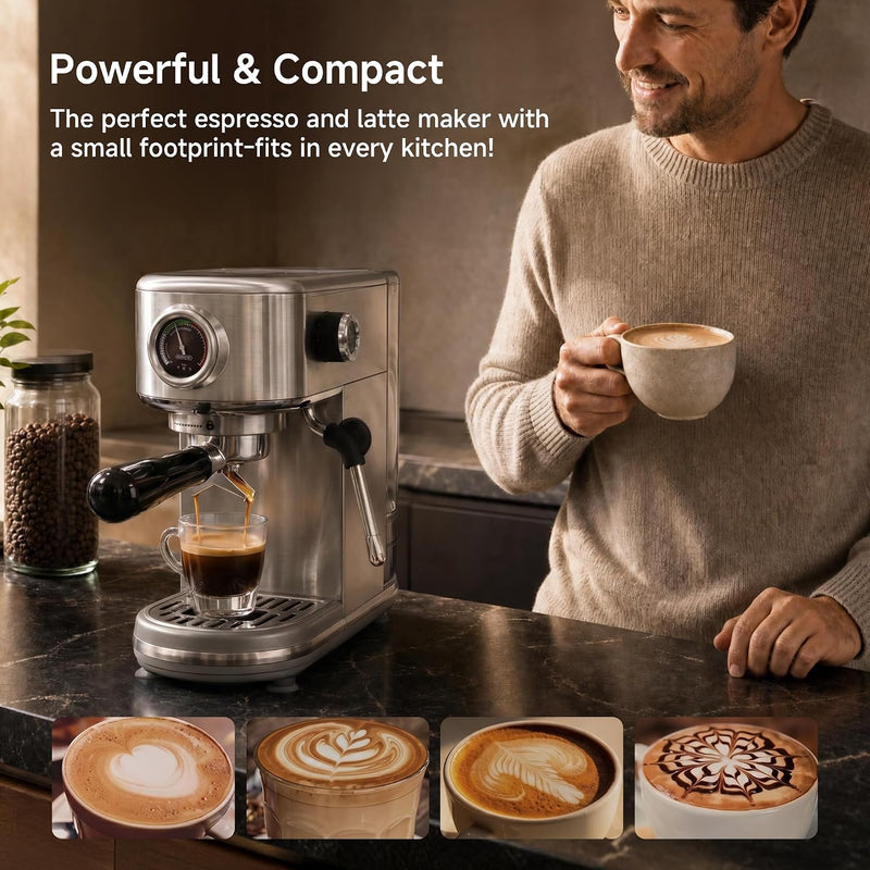 H10b Programmable Espresso Machine with LED Display Pressure
