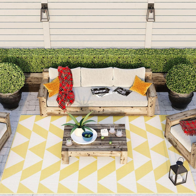 Habitat Ochre Geometric Modern Weather Resistant