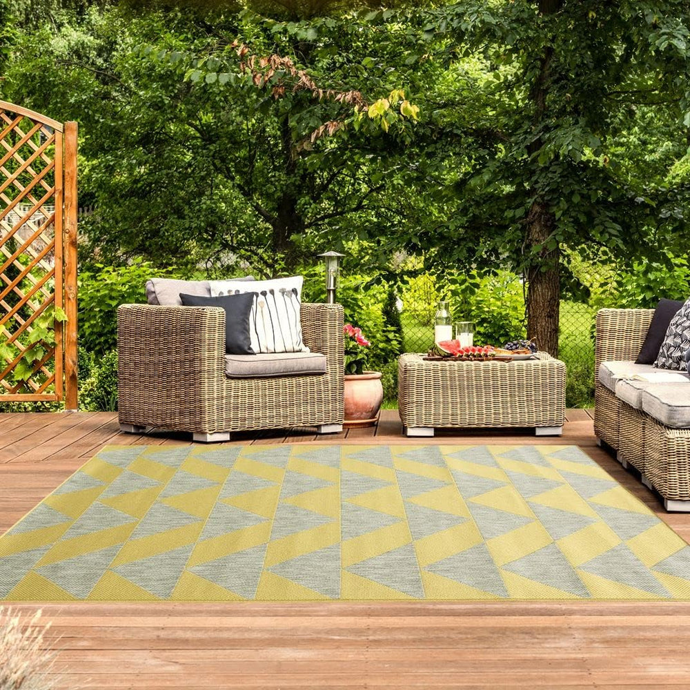 Habitat Ochre Geometric Modern Weather Resistant