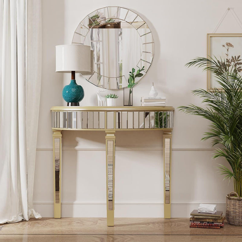 Half Moon Console Table Mirrored : Hallway 90