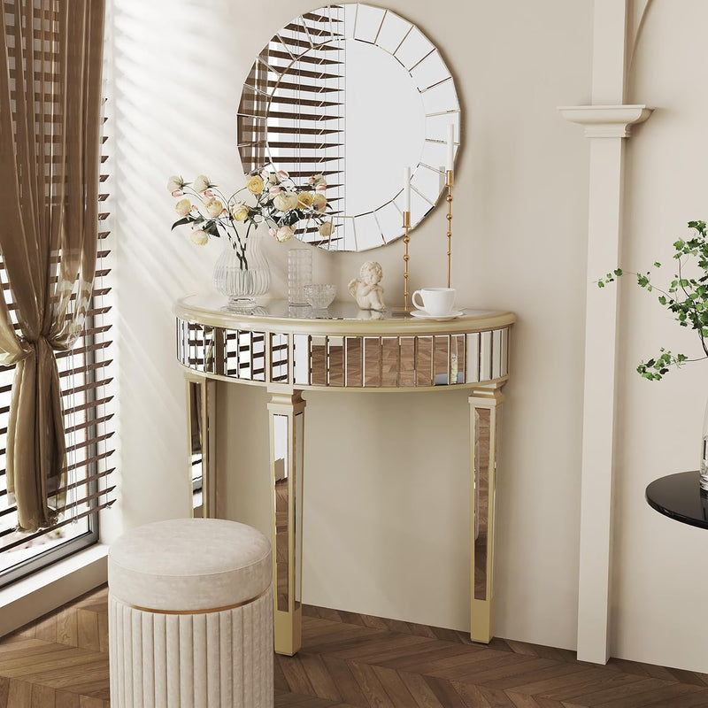 Half Moon Console Table Mirrored : Hallway 90