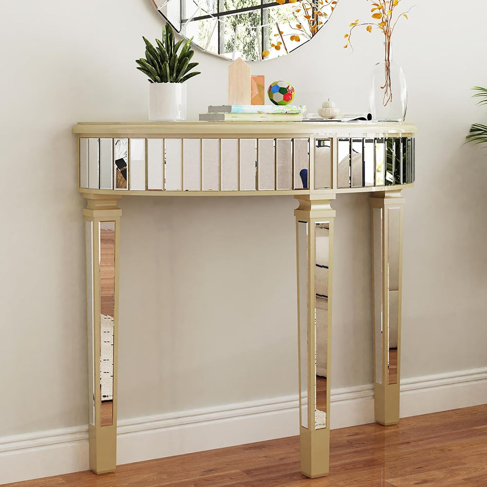 Half Moon Console Table Mirrored : Hallway 90
