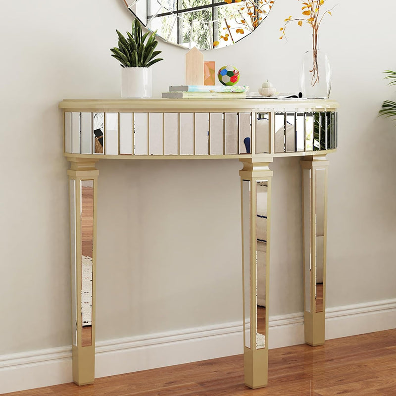 Half Moon Console Table Mirrored : Hallway 90