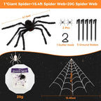 Halloween Decorations Spider Web 50'' Giant + 200''