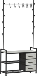 Hallway Coat Stand Industrial Rack Free Standing Hall