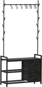 Hallway Coat Stand Industrial Rack Free Standing Hall