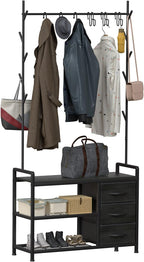 Hallway Coat Stand Industrial Rack Free Standing Hall