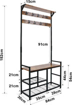 Hallway Coat Stand Industrial Rack Free Standing Hall