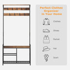 Hallway Coat Stand Industrial Rack Free Standing Hall