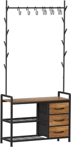 Hallway Coat Stand Industrial Rack Free Standing Hall