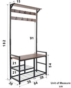 Hallway Coat Stand Industrial Rack Free Standing Hall