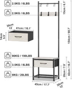 Hallway Coat Stand Industrial Rack Free Standing Hall