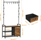 Hallway Coat Stand Industrial Rack Free Standing Hall