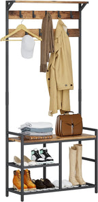 Hallway Coat Stand Industrial Rack Free Standing Hall