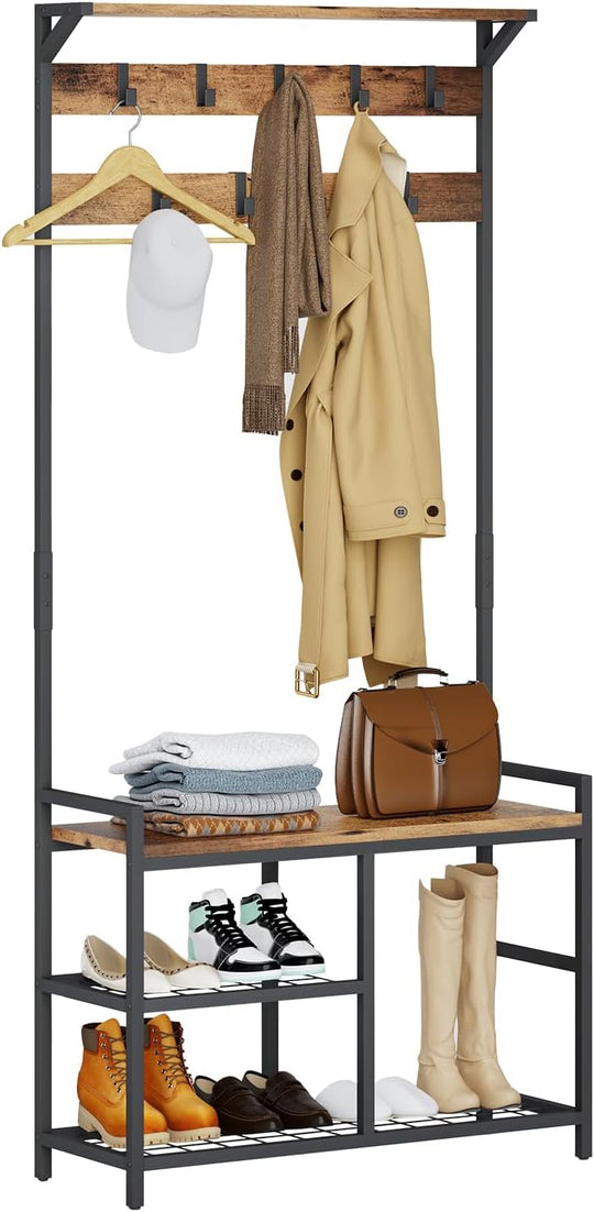 Hallway Coat Stand Industrial Rack Free Standing Hall