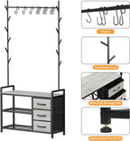 Hallway Coat Stand Industrial Rack Free Standing Hall