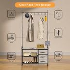 Hallway Coat Stand Industrial Rack Free Standing Hall