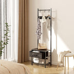 Hallway Coat Stand Industrial Rack Free Standing Hall