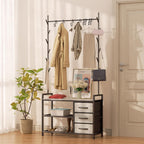 Hallway Coat Stand Industrial Rack Free Standing Hall