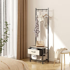 Hallway Coat Stand Industrial Rack Free Standing Hall