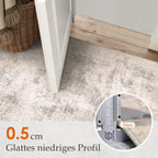 Rugs Living Room Washable Abstract Carpet Beigebrown