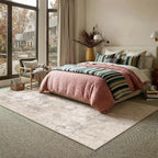 Rugs Living Room Washable Abstract Carpet Beigebrown