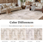 Rugs Living Room Washable Abstract Carpet Beigebrown