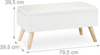 Hallway Storage Bench Padded Wooden Legs Fabric Cover