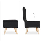 Hallway Storage Bench Padded Wooden Legs Fabric Cover