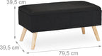 Hallway Storage Bench Padded Wooden Legs Fabric Cover
