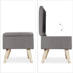 Hallway Storage Bench Padded Wooden Legs Fabric Cover