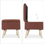 Hallway Storage Bench Padded Wooden Legs Fabric Cover