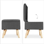Hallway Storage Bench Padded Wooden Legs Fabric Cover