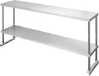 Hally Double Overshelf of Stainless Steel 12''x60''commercial 2 Tier