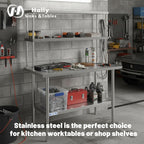 Hally Double Overshelf of Stainless Steel 12''x60''commercial 2 Tier