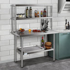 Hally Double Overshelf of Stainless Steel 12''x60''commercial 2 Tier