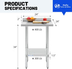 Hally Stainless Steel Table for Prep Work 24