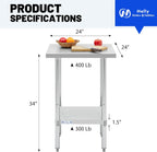 Hally Stainless Steel Table for Prep Work 24