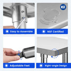 Hally Stainless Steel Table for Prep Work 24