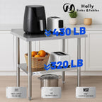 Hally Stainless Steel Table for Prep Work 24
