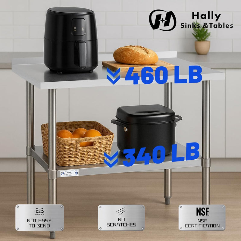 Hally Stainless Steel Table for Prep Work 24