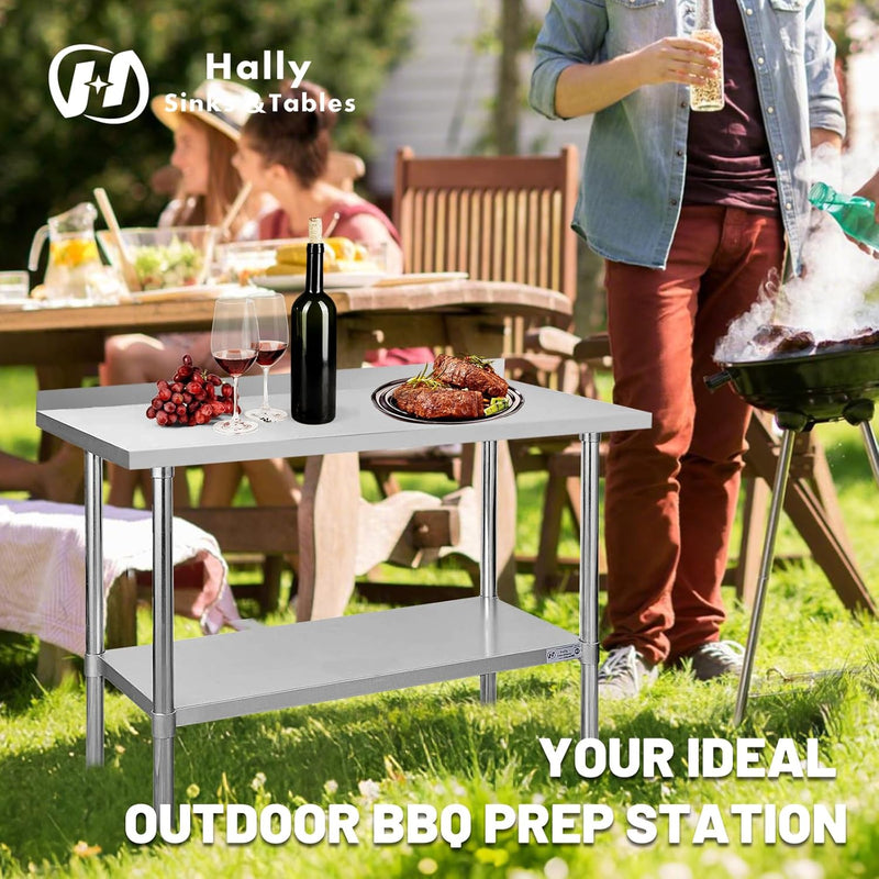 Hally Stainless Steel Table for Prep Work 24