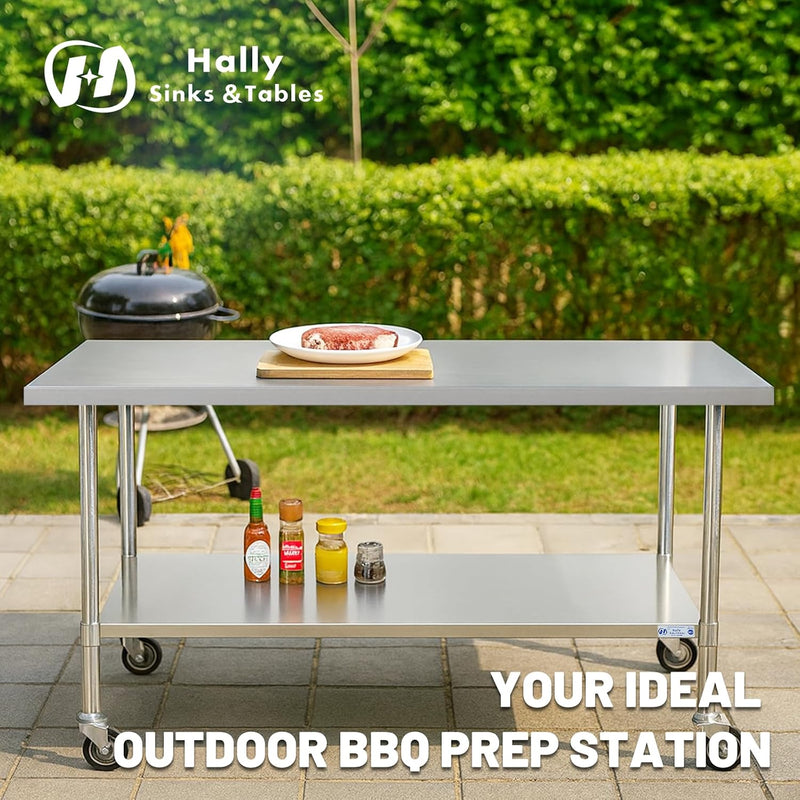 Hally Stainless Steel Table x36" Prepwork Commercial Tables