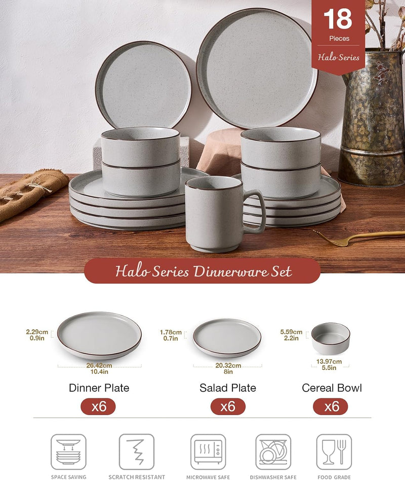 Halo Plates and Bowls Set 12 Pieces Dinner