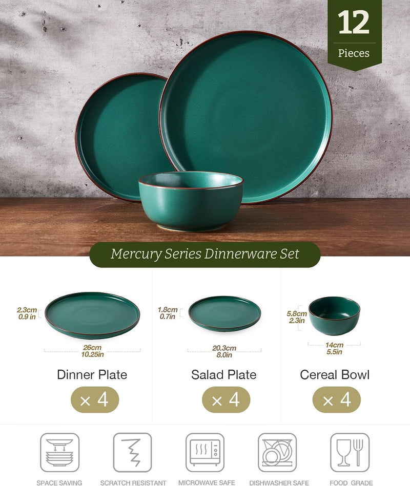 Halo Plates and Bowls Set 12 Pieces Dinner